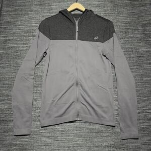 ASICS Hoodie Women's Medium Gray Full Zip Long Sleeve